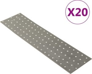 vidaXL vidaXL Płytki perforowane, 20 szt., 2 mm, 400x100 mm, stal ocynkowana 1