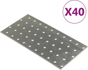 vidaXL vidaXL Płytki perforowane, 40 szt., 2 mm, 200x100 mm, stal ocynkowana 1