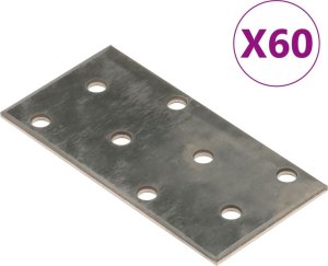 vidaXL vidaXL Płytki perforowane, 60 szt., 2 mm, 80x40 mm, stal ocynkowana 1