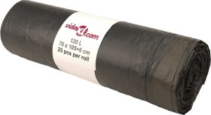 vidaXL vidaXL Worki na śmieci, ściągane taśmą, 250 szt., czarne, 120 L 2