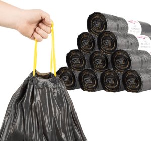 vidaXL vidaXL Worki na śmieci, ściągane taśmą, 250 szt., czarne, 120 L 3