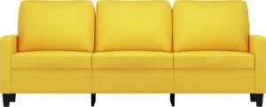 vidaXL vidaXL Sofa 3-osobowa, jasnożółta, 180 cm, tapicerowana tkaniną 3