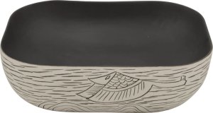 Umywalka vidaXL vidaXL Umywalka nablatowa, szaro-czarna, prostokątna, 48x37,5x13,5 cm 4