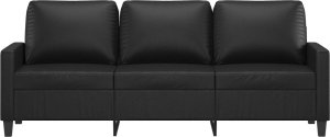 vidaXL vidaXL 3-osobowa sofa, czarna, 180 cm, obita sztuczną skórą 3