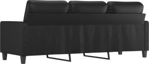 vidaXL vidaXL 3-osobowa sofa, czarna, 180 cm, obita sztuczną skórą 5