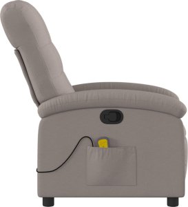 vidaXL vidaXL Rozkładany fotel masujący, taupe, obity tkaniną 5