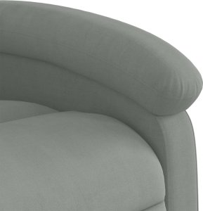 vidaXL vidaXL Rozkładany fotel masujący, jasnoszary, obity aksamitem 9