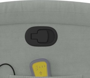 vidaXL vidaXL Rozkładany fotel masujący, jasnoszary, obity aksamitem 10