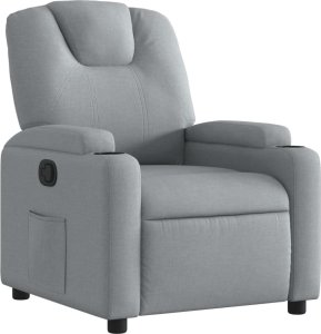 vidaXL vidaXL Fotel rozkładany, jasnoszary, tapicerowany tkaniną 2