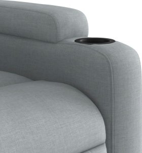 vidaXL vidaXL Fotel rozkładany, jasnoszary, tapicerowany tkaniną 8