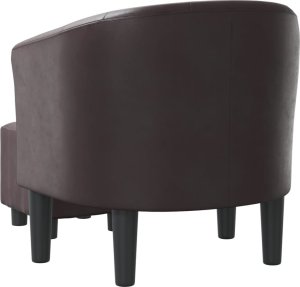 vidaXL Fotel klubowy z podnóżkiem, brązowy, obity sztuczną skórą 5