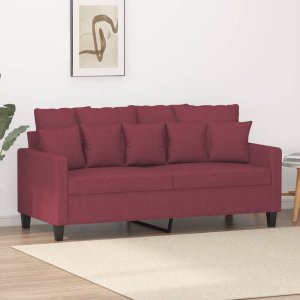 vidaXL vidaXL Sofa 2-osobowa, winna czerwień, 140 cm, tapicerowana tkaniną 1