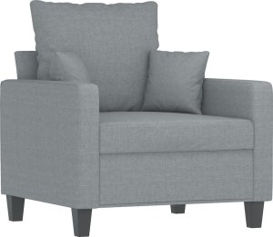 vidaXL vidaXL Fotel, jasnoszary, 60 cm, obity tkaniną 2