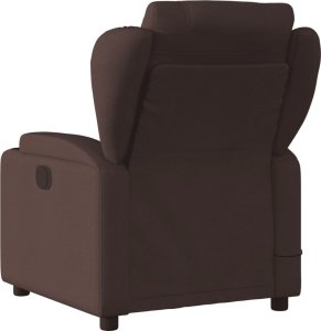 vidaXL vidaXL Rozkładany fotel masujący, ciemnobrązowy, obity tkaniną 4