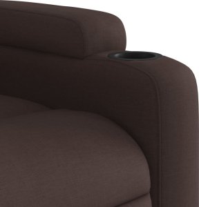 vidaXL vidaXL Rozkładany fotel masujący, ciemnobrązowy, obity tkaniną 8