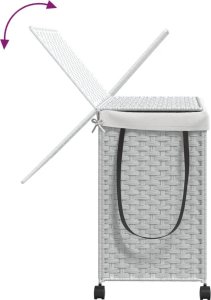 Kosz na pranie vidaXL vidaXL Kosz na pranie z kółkami, biały, 60x35x60,5 cm, rattan 7
