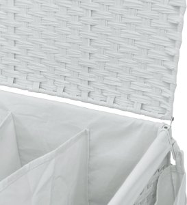 Kosz na pranie vidaXL vidaXL Kosz na pranie z kółkami, biały, 60x35x60,5 cm, rattan 8
