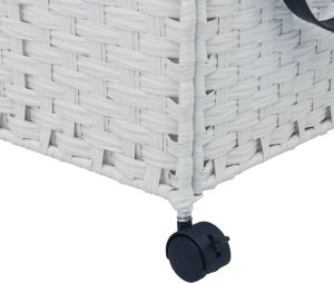 Kosz na pranie vidaXL vidaXL Kosz na pranie z kółkami, biały, 60x35x60,5 cm, rattan 9