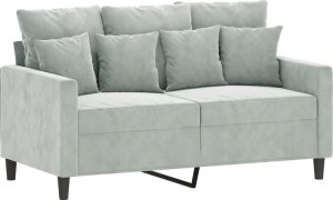 vidaXL vidaXL Sofa 2-osobowa, jasnoszara, 120 cm, tapicerowana aksamitem 2