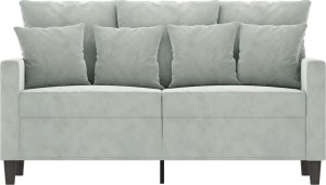 vidaXL vidaXL Sofa 2-osobowa, jasnoszara, 120 cm, tapicerowana aksamitem 3