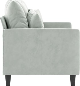 vidaXL vidaXL Sofa 2-osobowa, jasnoszara, 120 cm, tapicerowana aksamitem 4