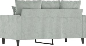 vidaXL vidaXL Sofa 2-osobowa, jasnoszara, 120 cm, tapicerowana aksamitem 5