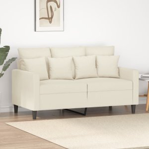 vidaXL vidaXL Sofa 2-osobowa, kremowy, 120 cm, tapicerowana aksamitem 1