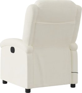vidaXL vidaXL Rozkładany fotel masujący, elektryczny, kremowy, aksamit 4