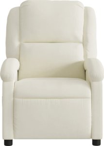 vidaXL vidaXL Rozkładany fotel masujący, elektryczny, kremowy, aksamit 8