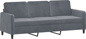 vidaXL vidaXL Sofa 3-osobowa, ciemnoszara, 180 cm, obita aksamitem 2