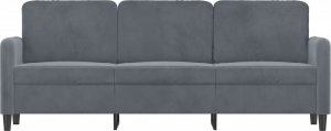 vidaXL vidaXL Sofa 3-osobowa, ciemnoszara, 180 cm, obita aksamitem 3