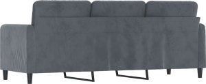 vidaXL vidaXL Sofa 3-osobowa, ciemnoszara, 180 cm, obita aksamitem 5