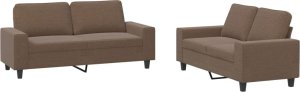 vidaXL vidaXL 2-cz. komplet wypoczynkowy, brązowy, obity tkaniną 2