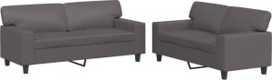 vidaXL 2-cz. komplet wypoczynkowy, szary, obity sztuczną skórą 2