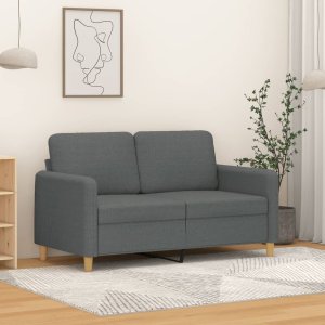 vidaXL vidaXL Sofa 2-osobowa, ciemnoszara, 120 cm, tapicerowana tkaniną 1