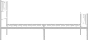 vidaXL vidaXL Metalowa rama łóżka z wezgłowiem i zanóżkiem, biała, 80x200 cm 6