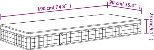 vidaXL vidaXL Materac bonellowy, twardość średnia, 90x190 cm, pojedynczy 9