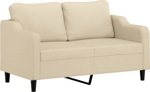 vidaXL vidaXL 2-osobowa sofa, kremowa, 140 cm, tapicerowana tkaniną 2