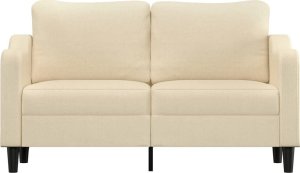 vidaXL vidaXL 2-osobowa sofa, kremowa, 140 cm, tapicerowana tkaniną 3