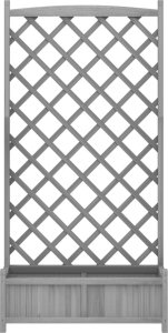 vidaXL vidaXL Donica z trejażem, szara, lite drewno jodłowe 4