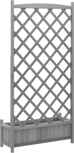 vidaXL vidaXL Donica z trejażem, szara, lite drewno jodłowe 6