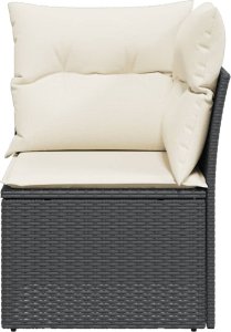 vidaXL vidaXL Narożny moduł sofy z poduszkami, czarny, polirattan 4