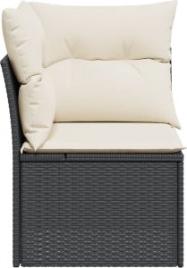 vidaXL vidaXL Narożny moduł sofy z poduszkami, czarny, polirattan 5