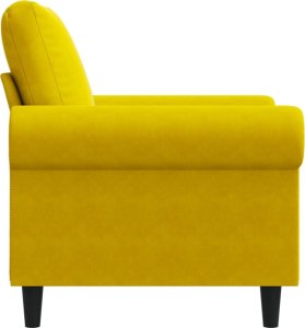 vidaXL vidaXL Fotel, żółty, 60 cm, obity aksamitem 5