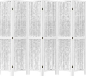vidaXL vidaXL Parawan pokojowy, 6-panelowy, biały, lite drewno paulowni 4