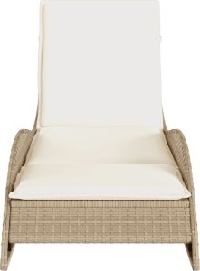 vidaXL vidaXL Leżanka z poduszką, beżowa, 60x205x73 cm, polirattan 4