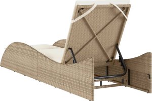 vidaXL vidaXL Leżanka z poduszką, beżowa, 60x205x73 cm, polirattan 6