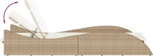 vidaXL vidaXL Leżanka z poduszką, beżowa, 60x205x73 cm, polirattan 7