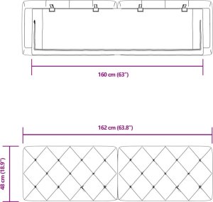 vidaXL vidaXL Poduszka na wezgłowie, różowa, 160 cm, aksamitna 10