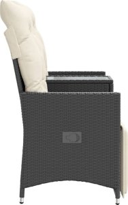 vidaXL vidaXL Rozkładana sofa ogrodowa dla 2 os., ze stolikiem, czarna 5